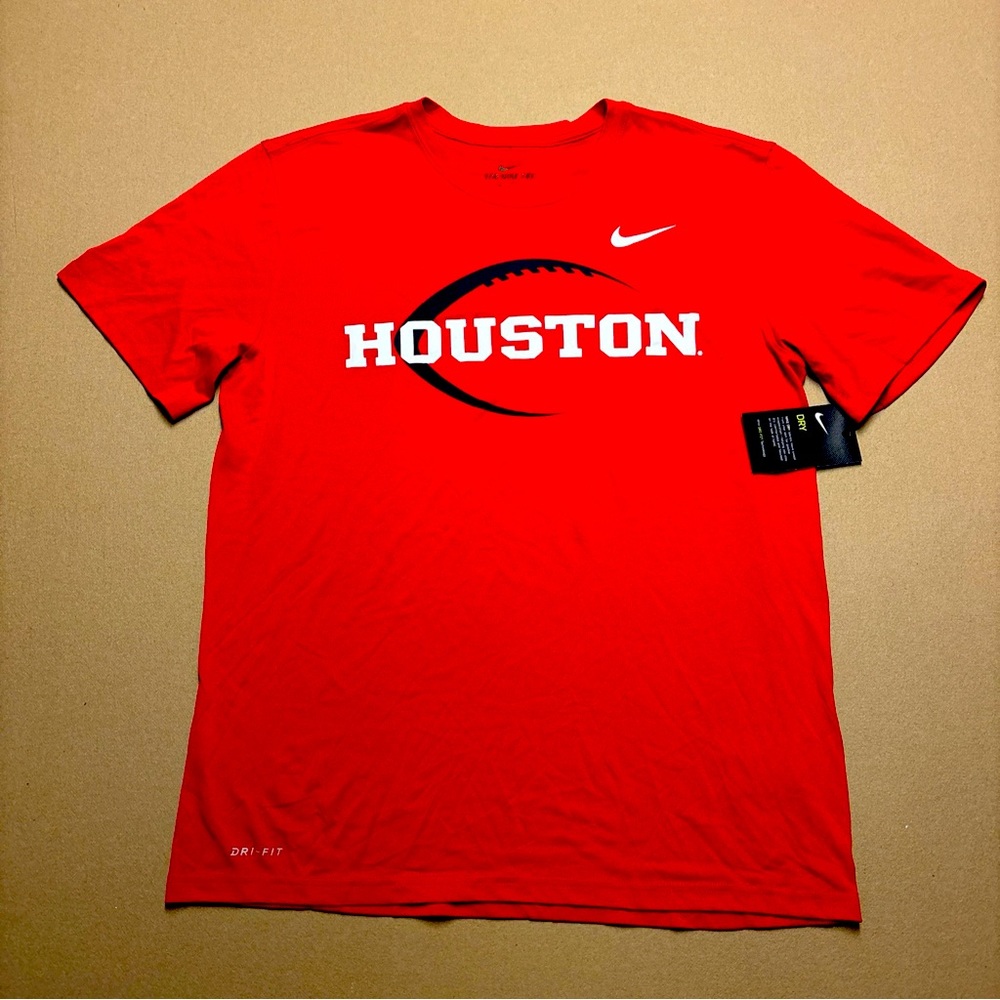 New Mens Large Nike Pro University of Houston T-shirt Size L Dri-Fit Tee St. S/s